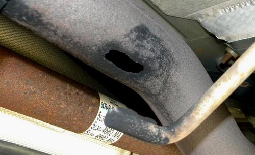 Small hole in exhaust pipe